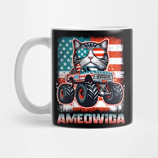 AMEOWICA monster truck Cat for kids men women Mug